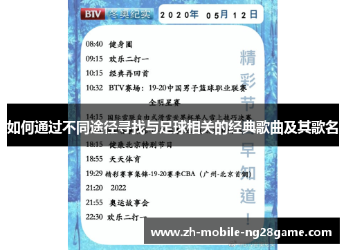 如何通过不同途径寻找与足球相关的经典歌曲及其歌名