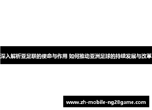深入解析亚足联的使命与作用 如何推动亚洲足球的持续发展与改革