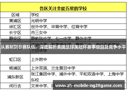 从赛制到参赛队伍，深度解析美国足球美冠杯赛事级别及竞争水平