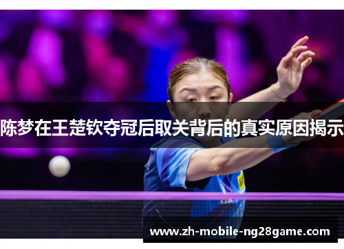 陈梦在王楚钦夺冠后取关背后的真实原因揭示 陈梦在王楚钦夺冠后取关背后的真实原因揭示