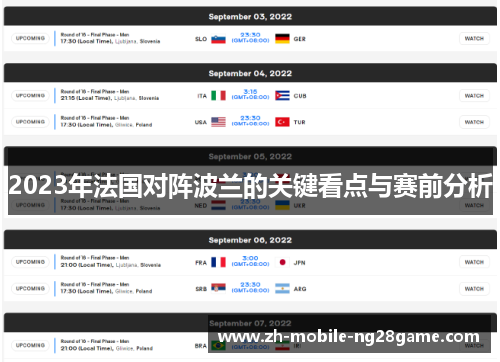 2023年法国对阵波兰的关键看点与赛前分析 2023年法国对阵波兰的关键看点与赛前分析
